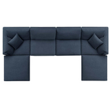 Commix Down Filled Overstuffed 6 Piece Sectional Sofa Set - Azure EEI-3362-AZU
