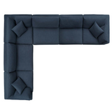 Commix Down Filled Overstuffed 6 Piece Sectional Sofa Set -Azure EEI-3361-AZU