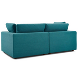 Commix Down Filled Overstuffed 2 Piece Sectional Sofa Set - Teal EEI-3354-TEA