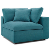 Commix Down Filled Overstuffed 2 Piece Sectional Sofa Set - Teal EEI-3354-TEA