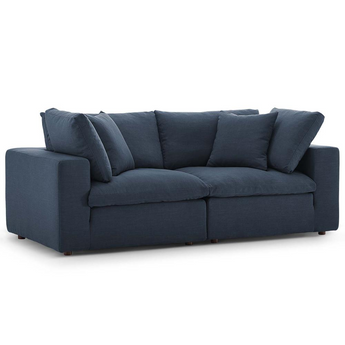 Commix Down Filled Overstuffed 2 Piece Sectional Sofa Set - Azure EEI-3354-AZU