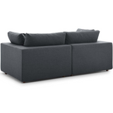 Commix Down Filled Overstuffed 2 Piece Sectional Sofa Set - Gray EEI-3354-GRY