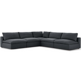 Commix Down Filled Overstuffed 5 Piece Sectional Sofa Set -Gray EEI-3360-GRY
