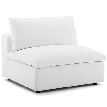 Commix Down Filled Overstuffed Armless Chair - White EEI-3270-WHI
