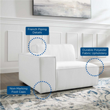 Restore Left-Arm Sectional Sofa Chair - White EEI-3869-WHI