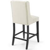 Baronet Counter Bar Stool Upholstered Fabric Set of 2 - Beige EEI-4020-BEI