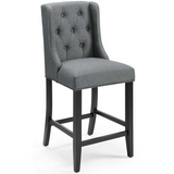 Baronet Counter Bar Stool Upholstered Fabric Set of 2 - Gray EEI-4020-GRY