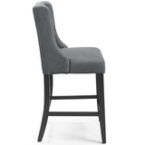 Baronet Counter Bar Stool Upholstered Fabric Set of 2 - Gray EEI-4020-GRY