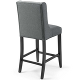 Baronet Counter Bar Stool Upholstered Fabric Set of 2 - Gray EEI-4020-GRY