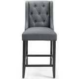 Baronet Counter Bar Stool Upholstered Fabric Set of 2 - Gray EEI-4020-GRY