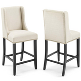 Baron Counter Stool Upholstered Fabric Set of 2 - Beige EEI-4016-BEI