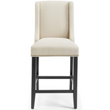 Baron Counter Stool Upholstered Fabric Set of 2 - Beige EEI-4016-BEI