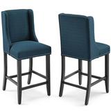 Baron Counter Stool Upholstered Fabric Set of 2 - Azure EEI-4016-AZU