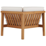 Bayport Outdoor Patio Teak Wood Corner Chair - Natural White EEI-4127-NAT-WHI