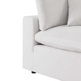 Commix Overstuffed Outdoor Patio Armless Chair - White EEI-4902-WHI