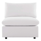 Commix Overstuffed Outdoor Patio Armless Chair - White EEI-4902-WHI