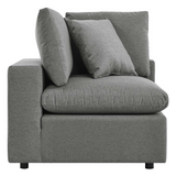 Commix Overstuffed Outdoor Patio Corner Chair - Charcoal EEI-4904-CHA