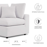 Commix Overstuffed Outdoor Patio Corner Chair - White EEI-4904-WHI
