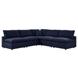 Commix 5-Piece Outdoor Patio Sectional Sofa - Navy EEI-5587-NAV