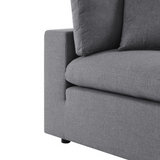 Commix 6-Piece Sunbrella® Outdoor Patio Sectional Sofa - Gray EEI-5586-SLA