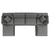 Commix 6-Piece Outdoor Patio Sectional Sofa - Charcoal EEI-5585-CHA