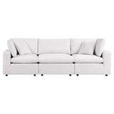 Commix Overstuffed Outdoor Patio Sofa - White EEI-5578-WHI