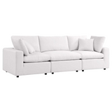 Commix Overstuffed Outdoor Patio Sofa - White EEI-5578-WHI