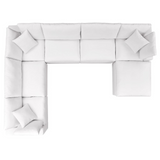 Commix 7-Piece Outdoor Patio Sectional Sofa - White EEI-5591-WHI