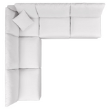 Commix 5-Piece Outdoor Patio Sectional Sofa - White EEI-5587-WHI