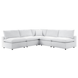 Commix 5-Piece Sunbrella® Outdoor Patio Sectional Sofa - White EEI-5588-WHI