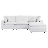 Commix 4-Piece Sunbrella® Outdoor Patio Sectional Sofa - White EEI-5581-WHI