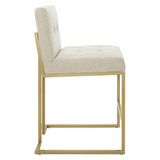 Privy Counter Stool Upholstered Fabric Set of 2 - Gold Beige EEI-5571-GLD-BEI