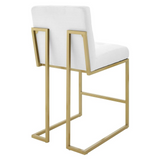 Privy Counter Stool Upholstered Fabric Set of 2 - Gold White EEI-5571-GLD-WHI