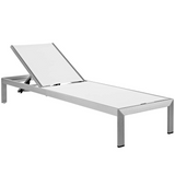 Shore Outdoor Patio Aluminum Chaise with Cushions - Silver Peridot EEI-5547-SLV-PER