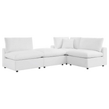 Commix 4-Piece Sunbrella® Outdoor Patio Sectional Sofa - White EEI-5582-WHI