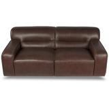 Milan Leather 2 Piece Living Room Set | Sofa | Loveseat | Brown