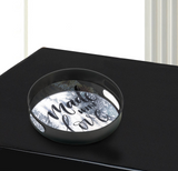 Made With Love Round Mirrored Metal Tray - 12 inches