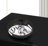 Dream Big Round Mirrored Metal Tray - 12 inches