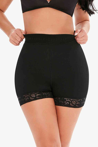 Shapetastic Full Size Pull-On Lace Trim Shaping Shorts