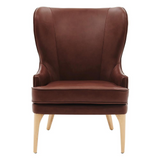 Bjorn Top Grain Leather Accent Chair, Garrett Brown