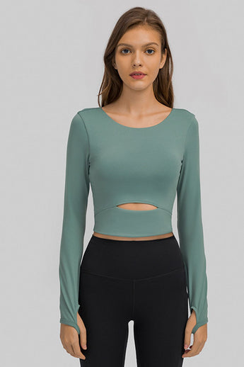Wendy Cut Out Front Crop Yoga Tee
