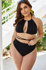 Canan Plus Size Cutout Tied Backless Bikini Set