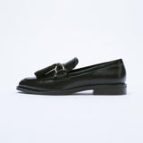 Aline Genuine Leather Tassel/Metal Accent Loafers